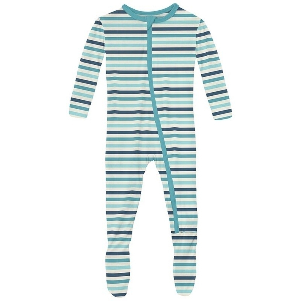 Kickee Pants | Print Footie‎ with Zipper - Cruisin' Stripe